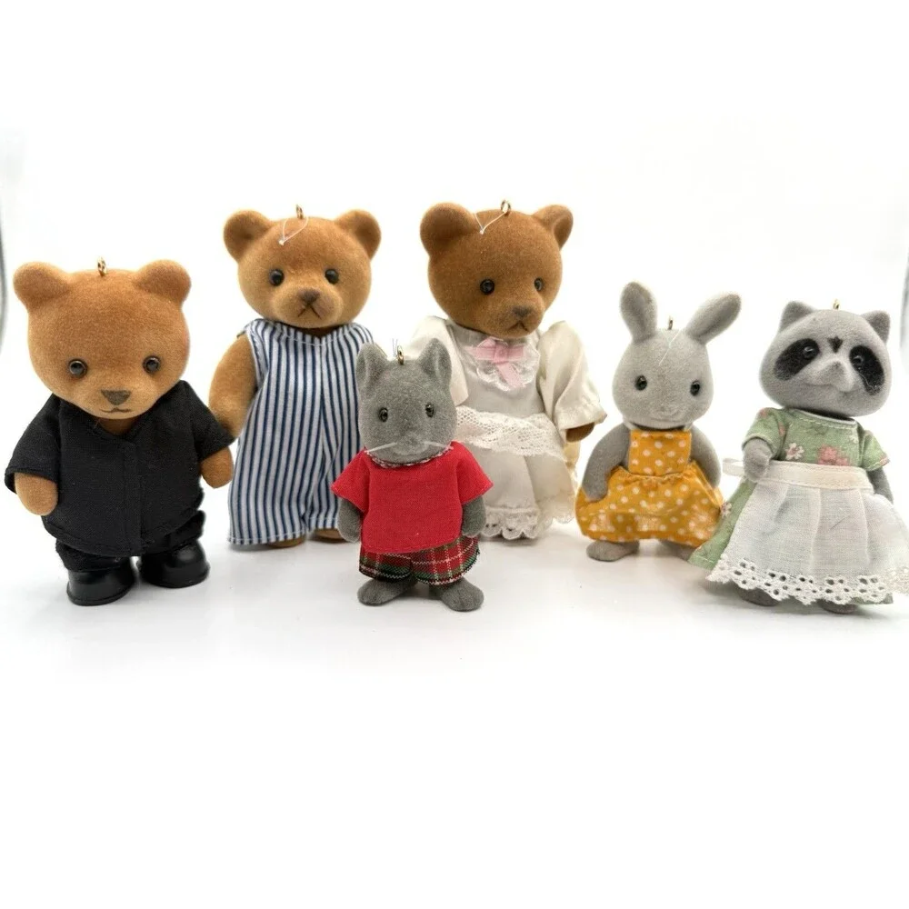 Vintage Sylvanian Families Calico‎ Critters Smocked Rare Handmade Ornaments